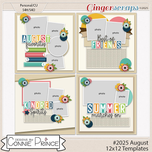 #2025 August -  12x12 Templates (CU Ok) by Connie Prince