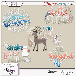 Snow in January Word Art by Scrapbookcrazy Creations