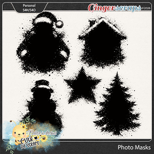 Grunge Christmas Shapes Photo Masks