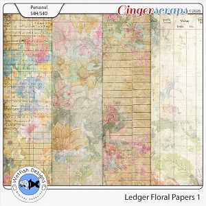 Ledger Floral Papers 1 by Wetfish Designs