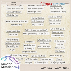 With Love Word Strips by Kimeric Kreations
