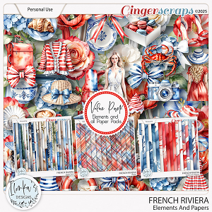 French Riviera Elements And Papers by Ilonka's Designs 