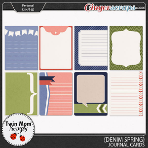 Denim Spring - JOURNAL CARDS by Twin Mom Scraps