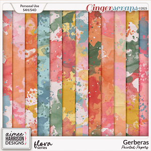 Gerberas Painted Papers by Aimee Harrison