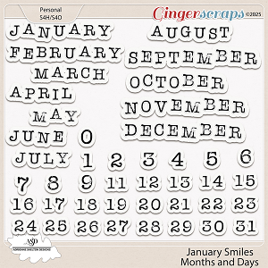 January Smiles Month Days-by Adrienne Skelton Designs 