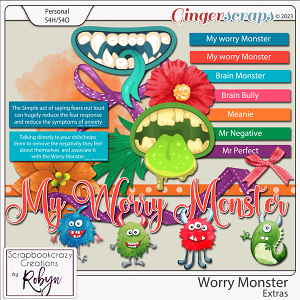 Worry Monster Extras by Scrapbookcrazy Creations
