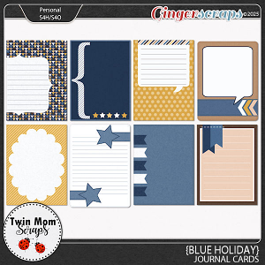 Blue Holiday - JOURNAL CARDS by Twin Mom Scraps