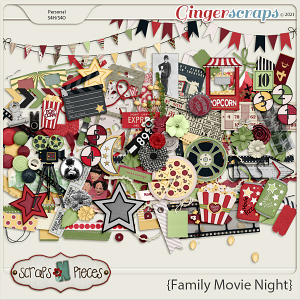 Family Movie Night Embellishments - Scraps N Pieces 