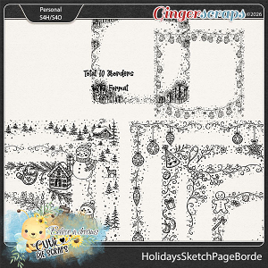 Holidays Sketch Page Borders 01 Holidays Sketch Page Borders 01