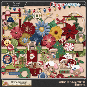 Mouse Ears & Mistletoe Element Pack by Moore Blessings Digital Design