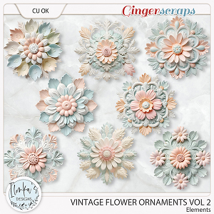 CU Vintage Flower Ornaments Vol 2 by Ilonka's Designs