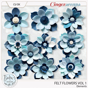 CU Felt Flowers Vol 1 by Ilonka's Designs 