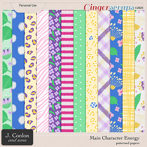 Main Character Energy Patterned Papers by J. Conlon and Sons