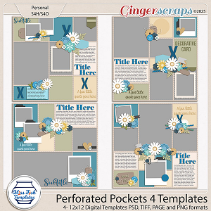 Perforated Pockets 4 Templates by Miss Fish 