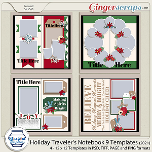 Holiday Travelers Notebook 9 Templates by Miss Fish -2021
