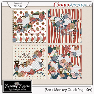 Sock Monkey Quick Page Set by Memory Mosaic