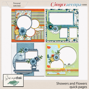 Showers and Flowers Quick Pages by ScrapChat Designs