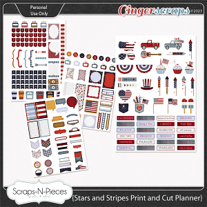 Stars and Stripes Print and Cut Planner by Scraps N Pieces 