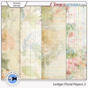Ledger Floral Papers 2 by Wetfish Designs 