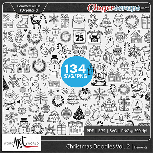 Christmas Doodles Vol 2 CU Elements Christmas Doodles Vol 2 CU Elements