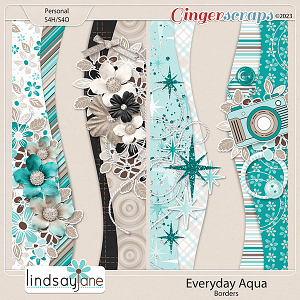Everyday Aqua Borders by Lindsay Jane