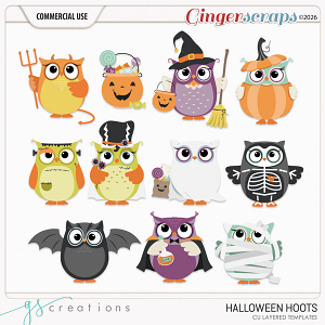 Halloween Hoots Layered Templates (CU) by GS Creations