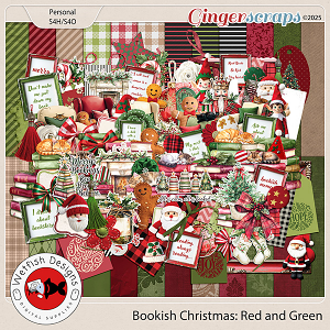 Red and Green Bookish Christmas Kit by Wetfish Designs