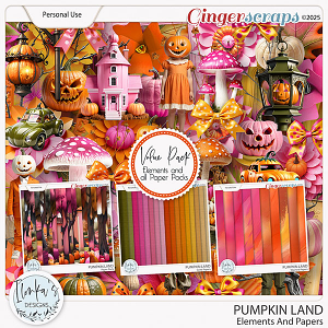 Pumpkin Land Elements And Papers by Ilonka's Designs