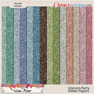 Unicorn Party Glitter Papers from Designs by Lisa Minor