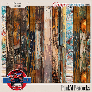 Punk'd Peacocks Distressed Wood Papers By The Brit Chick