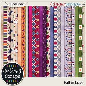 Fall in Love PAPERS by Heather Z Scraps