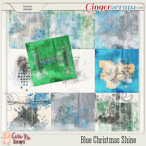 Blue Christmas Shine Painted Papers