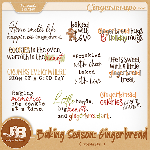 Baking Season: Gingerbread Wordarts by JB Studio