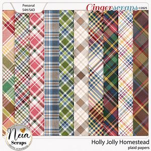 Holly Jolly Homestead - Plaid Papers - by Neia Scraps