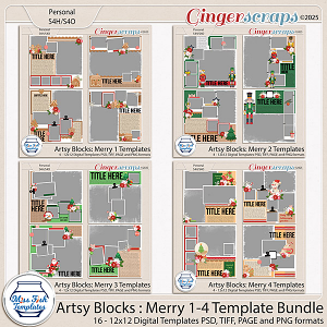 Artsy Blocks: Merry 1-4 Template Bundle by Miss Fish