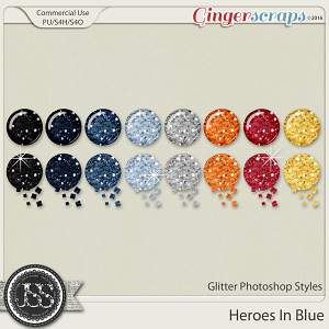 Heroes In Blue Glitter CU Photoshop Styles