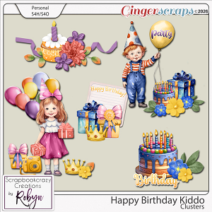 Happy Birthday Kiddo Clusters by Scrapbookcrazy Creations