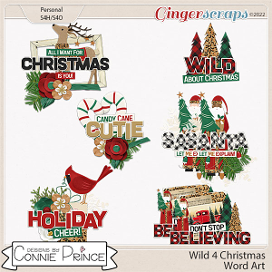Wild 4 Christmas - Word Art Pack by Connie Prince
