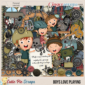 Boys Love Playing Page Kit