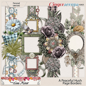 A Peaceful Hush Page Borders from Designs by Lisa Minor