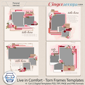 Live In Comfort - Torn Frames Templates by Miss Fish