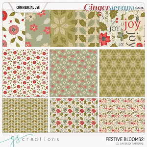 Festive Blooms2 Layered Patterns (CU) by GS Creations