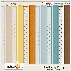 A Birthday Party Embossed Papers by Lindsay Jane