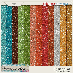 Brilliant Fall Glitter Papers from Designs by Lisa Minor