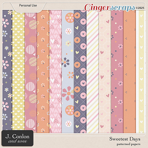 Sweetest Days Patterned Papers by J. Conlon and Sons