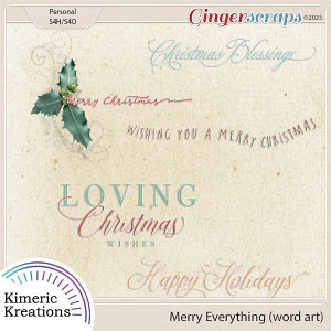 Merry Everything Word art by Kimeric Kreations