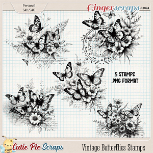 Vintage Butterflies Stamps VOL 01