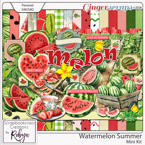 Watermelon Summer Mini Kit by Scrapbookcrazy Creations 