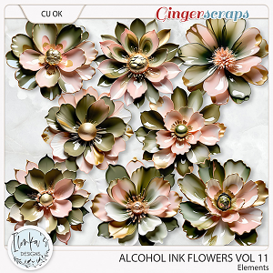 CU Alcohol Ink Flowers Vol 11 by Ilonka's Designs 