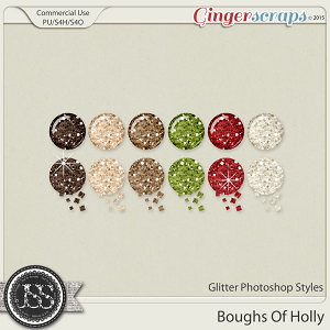 Boughs Of Holly CU Glitter Photoshop Styles